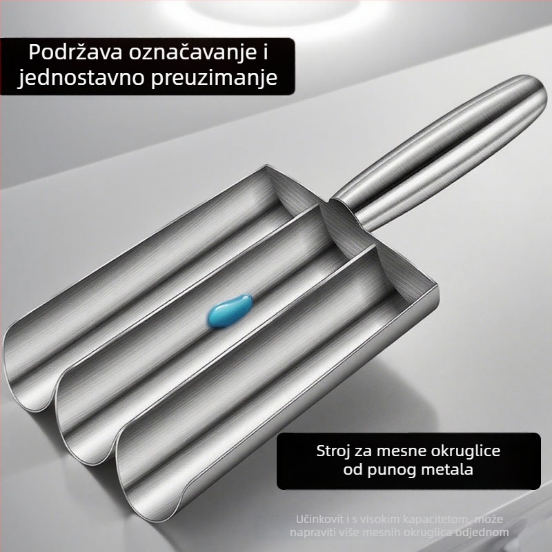 Alat za mesne okruglice od nehrđajućeg čelika 304 — moderni minimalistički dizajn, mogućnost tiska logotipa, prilagodljivo, izlazi 2025.