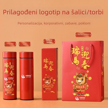 Termos šalica s unutarnjim 316L i vanjskim 201 čelikom, 6–12 sati izolacije, odjeljak za čaj, prikaz temperature i mogućnost prilagodbe logotipa