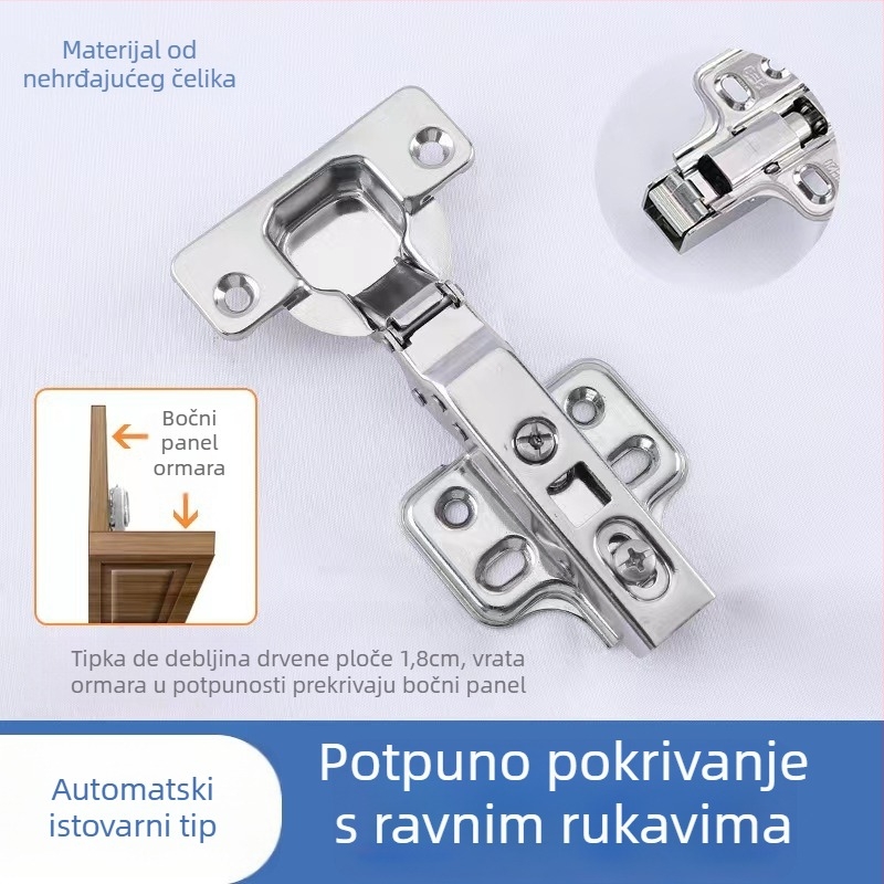 Dijeljiva šarka s potpuno preklopom i hidrauličkim tlumenjem za debele bočne ploče ormarića, od hladno valjanog čelika, štancanje