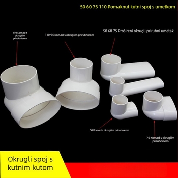 PVC okruglo plosno koljeno, promjer 100 mm, debljina zida 3 mm, razred 1