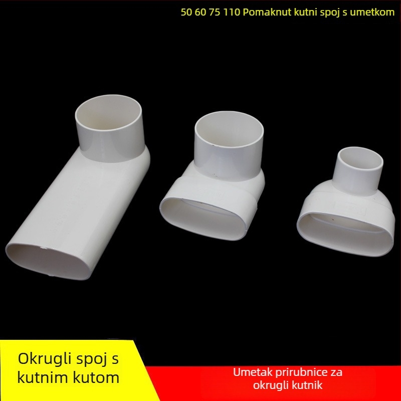 PVC okruglo plosno koljeno, promjer 100 mm, debljina zida 3 mm, razred 1