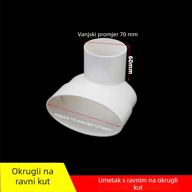 PVC okruglo plosno koljeno, promjer 100 mm, debljina zida 3 mm, razred 1