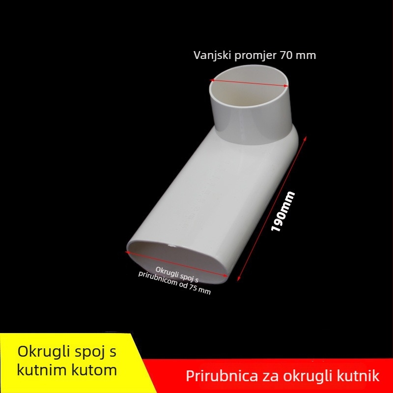 PVC okruglo plosno koljeno, promjer 100 mm, debljina zida 3 mm, razred 1