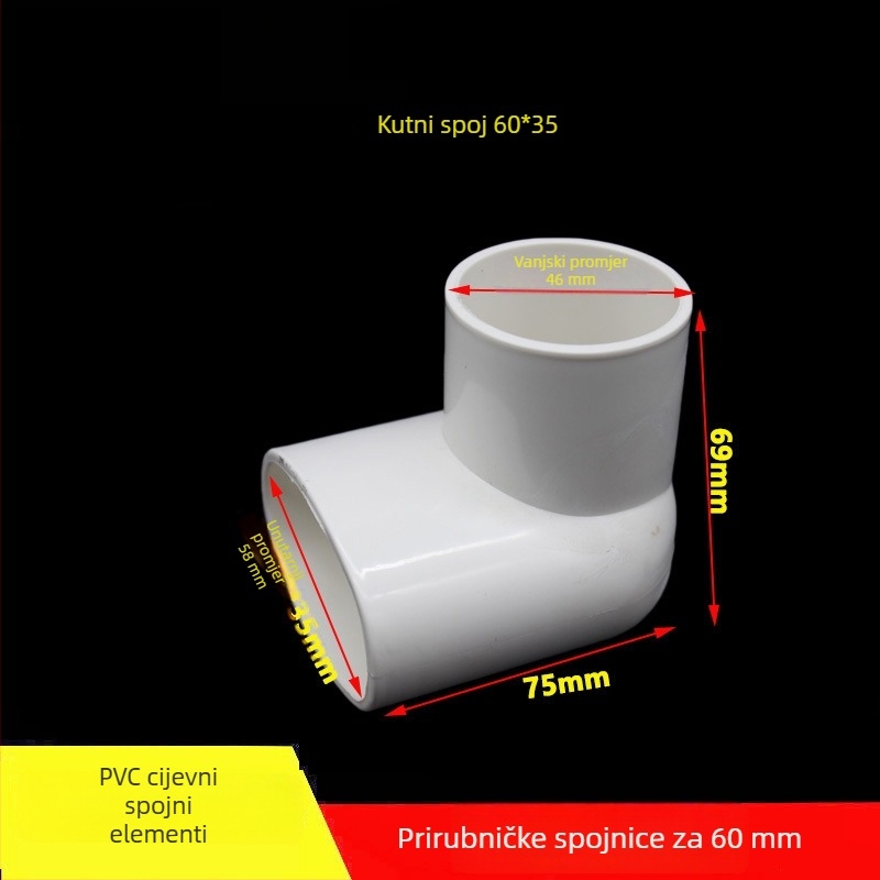 PVC okruglo plosno koljeno, promjer 100 mm, debljina zida 3 mm, razred 1