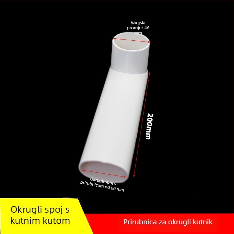 PVC okruglo plosno koljeno, promjer 100 mm, debljina zida 3 mm, razred 1