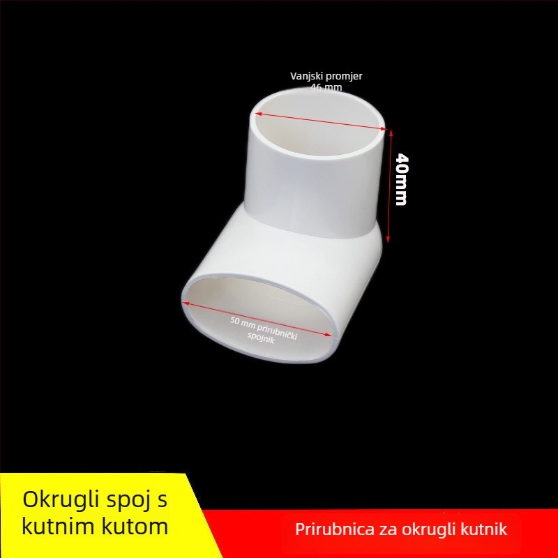 PVC okruglo plosno koljeno, promjer 100 mm, debljina zida 3 mm, razred 1