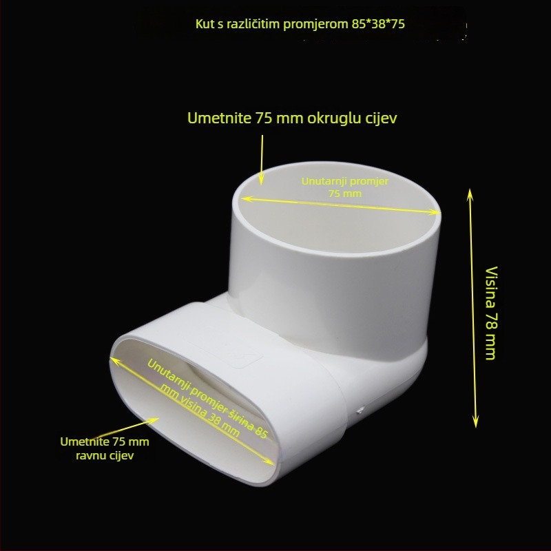 PVC okruglo plosno koljeno, promjer 100 mm, debljina zida 3 mm, razred 1