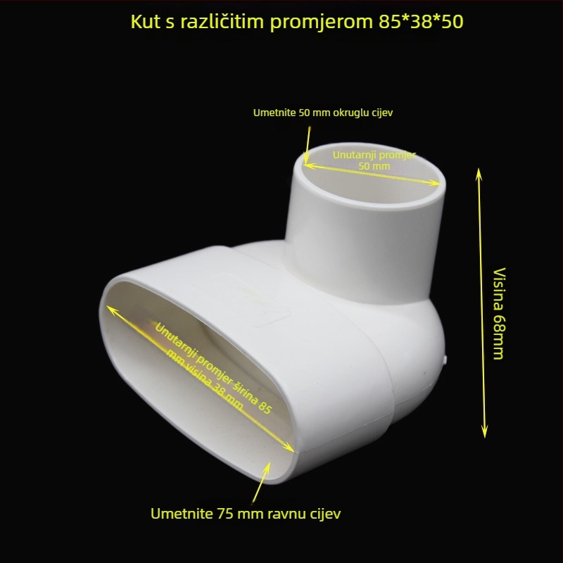 PVC okruglo plosno koljeno, promjer 100 mm, debljina zida 3 mm, razred 1