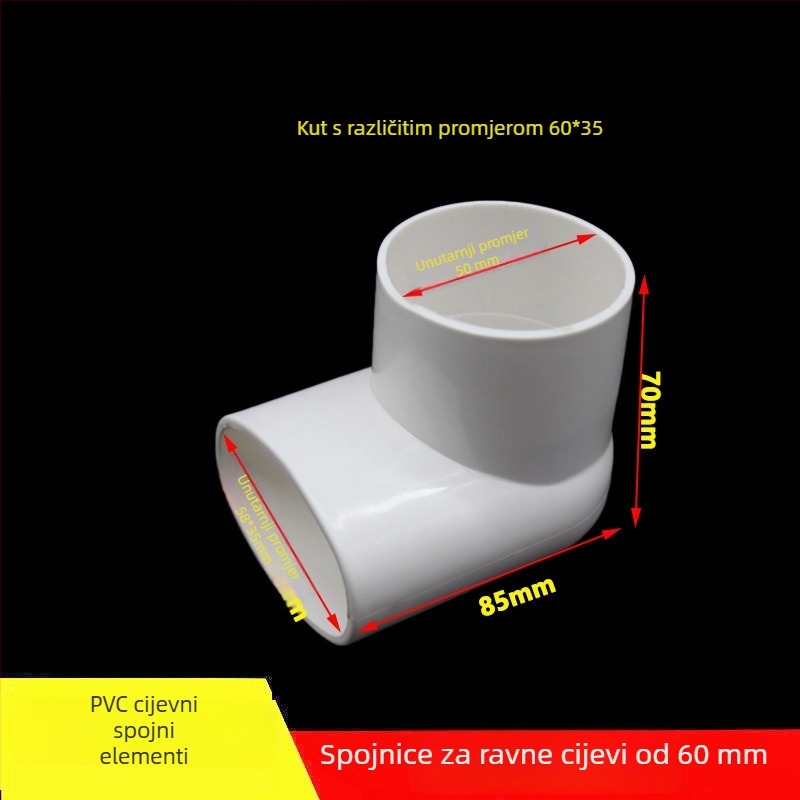 PVC okruglo plosno koljeno, promjer 100 mm, debljina zida 3 mm, razred 1