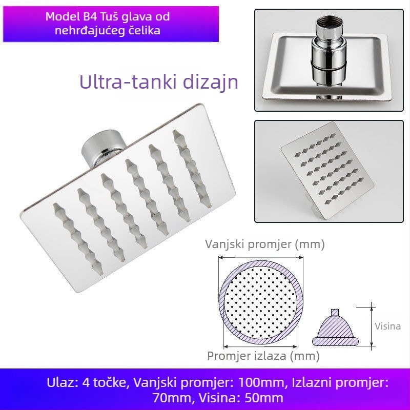 Tuš glava za kadu – plastična, Watermarks certifikat, kupaonski dodaci, novi kineski stil