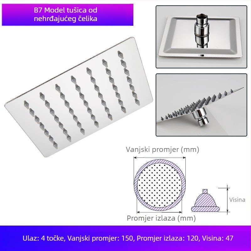 Tuš glava za kadu – plastična, Watermarks certifikat, kupaonski dodaci, novi kineski stil