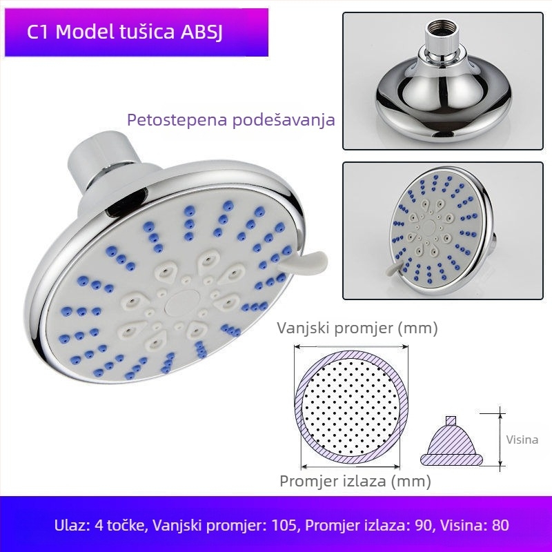 Tuš glava za kadu – plastična, Watermarks certifikat, kupaonski dodaci, novi kineski stil