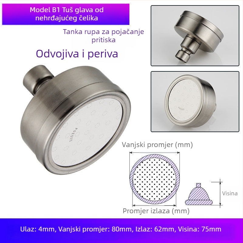 Tuš glava za kadu – plastična, Watermarks certifikat, kupaonski dodaci, novi kineski stil