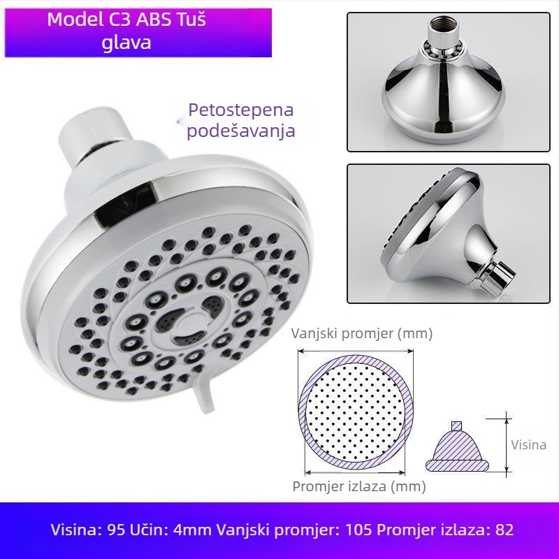 Tuš glava za kadu – plastična, Watermarks certifikat, kupaonski dodaci, novi kineski stil