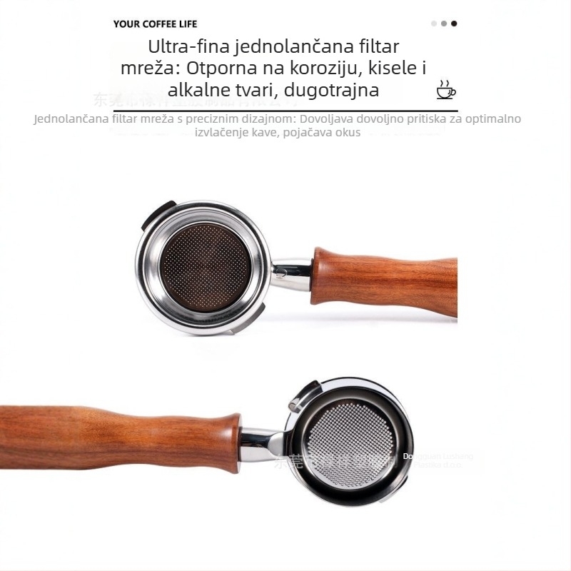 Portafilter bez dna za espresso strojeve EC310/680 — marka LX, lansiran u proljeće 2020, odvojiv, prilagodljiv, mogućnost ispisa logotipa