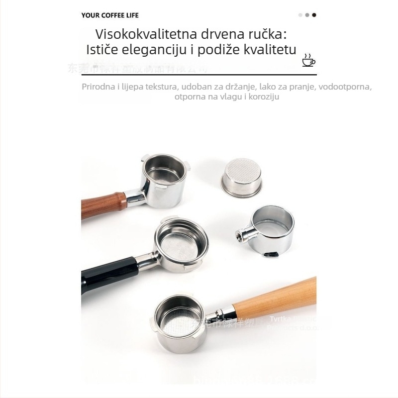 Portafilter bez dna za espresso strojeve EC310/680 — marka LX, lansiran u proljeće 2020, odvojiv, prilagodljiv, mogućnost ispisa logotipa