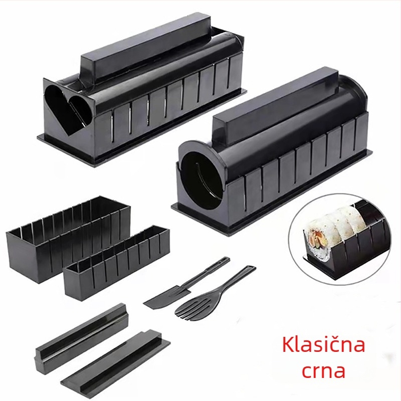 DIY set za kalupe za sushi – 10-djelni japanski stil, plastični, za kuhanje, prilagodba riže za sushi