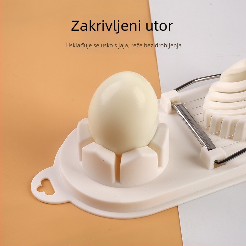 Rezač za jaja s japanskim stilom, višenamjenski; materijali: PP, 304 nehrđajući čelik; stil: moderni minimalistički; prilagodba: dostupna; otisak logotipa; privatna marka licencirana.
