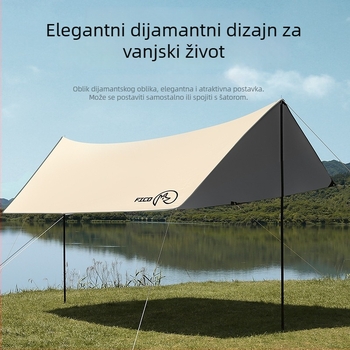 Canopy šator za kampiranje — ultra lagan, Flying Fox, poliester, vodootporan 3000, četvrtastog oblika