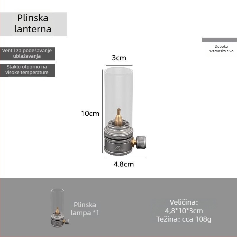 Yunzi kamping plinski fenjer — žaruljna lampa, punjiva snaga, vanjsko kampiranje osvjetljenje
