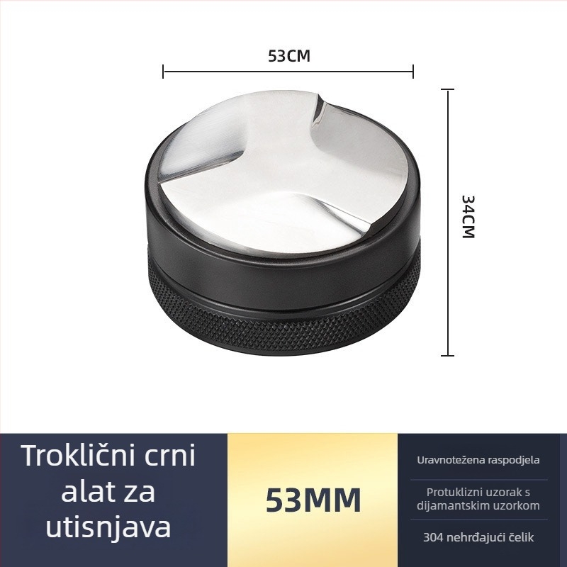 Nehrđajući čelični set tampone za espresso s ravnim dnom, moderan minimalistički dizajn, težina 538 g, pogodan za ured, kuću, bar i kafić