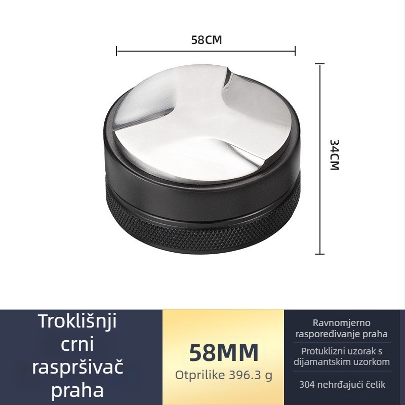 Nehrđajući čelični set tampone za espresso s ravnim dnom, moderan minimalistički dizajn, težina 538 g, pogodan za ured, kuću, bar i kafić