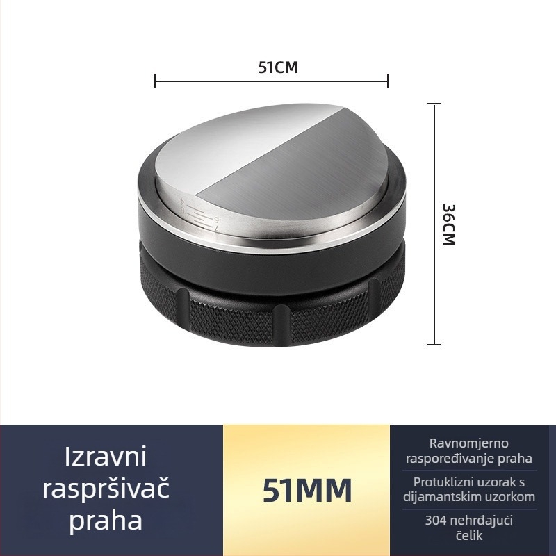 Nehrđajući čelični set tampone za espresso s ravnim dnom, moderan minimalistički dizajn, težina 538 g, pogodan za ured, kuću, bar i kafić