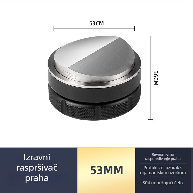 Nehrđajući čelični set tampone za espresso s ravnim dnom, moderan minimalistički dizajn, težina 538 g, pogodan za ured, kuću, bar i kafić