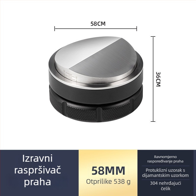 Nehrđajući čelični set tampone za espresso s ravnim dnom, moderan minimalistički dizajn, težina 538 g, pogodan za ured, kuću, bar i kafić