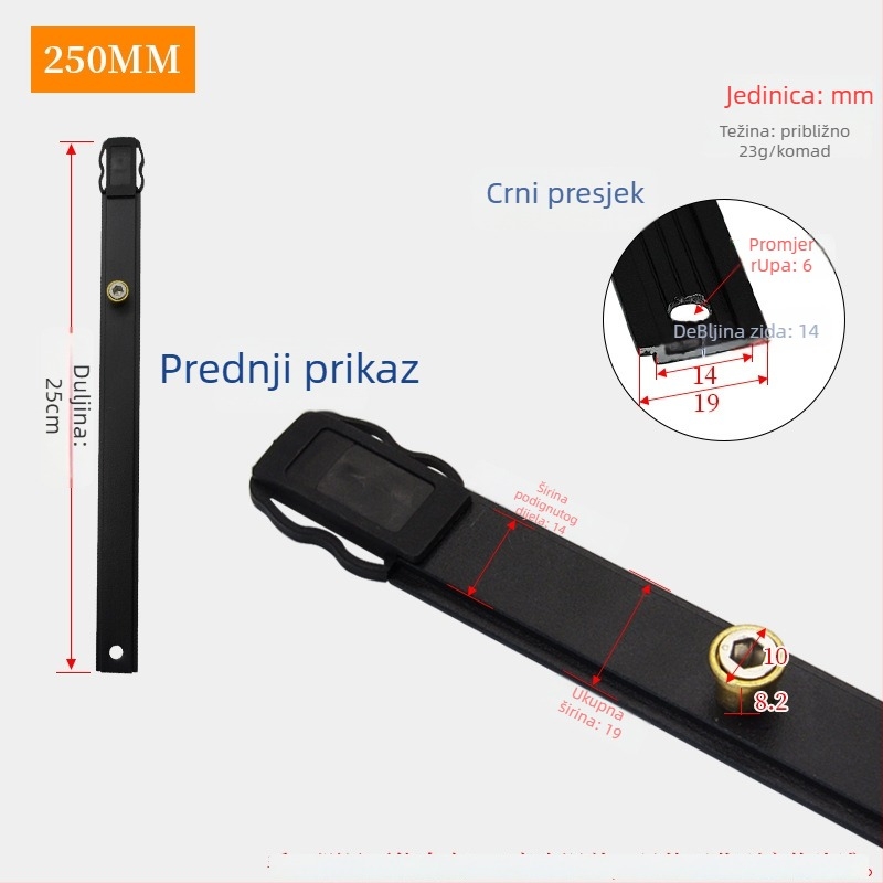 Aksesori za traku zaključavanja kasetnog prozora – aluminijski spojni štap prijenos, protiv provale, tihi rad, Model GZ-01