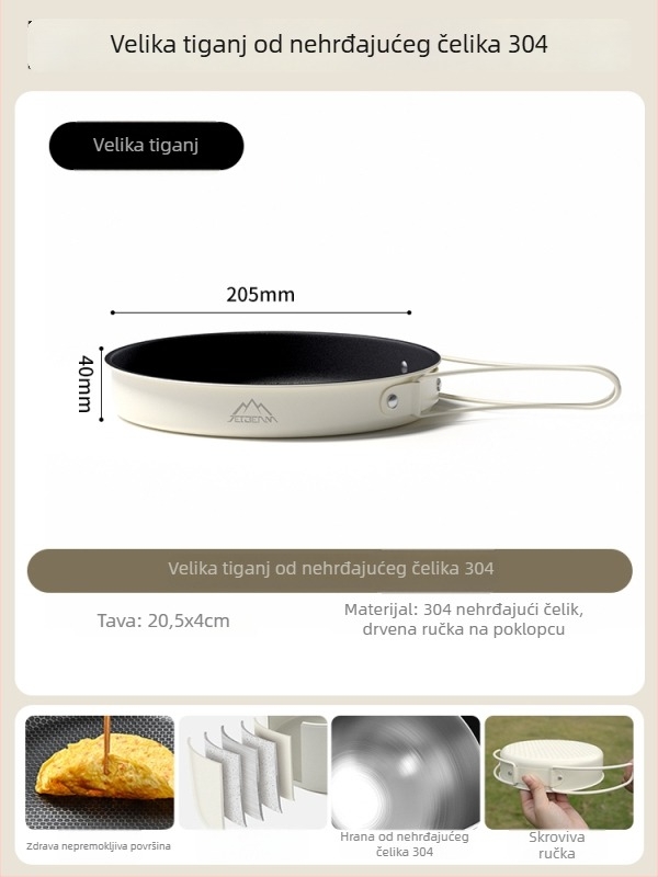 Jetbeam Kamping Set – posude od nehrđajućeg čelika, šalice i čajnik