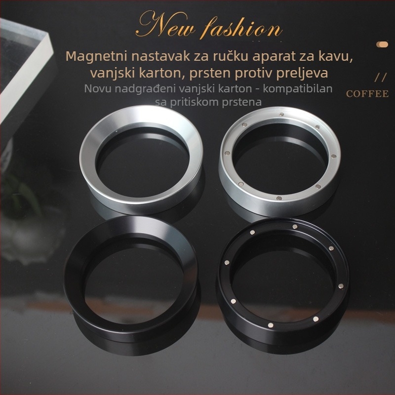 Prsten za hvatanje prašine za espresso aparate – Wildcard magnetski prsten od aluminijske legure, moderan minimalistički stil, pogodan za barove, kafiće i restorane