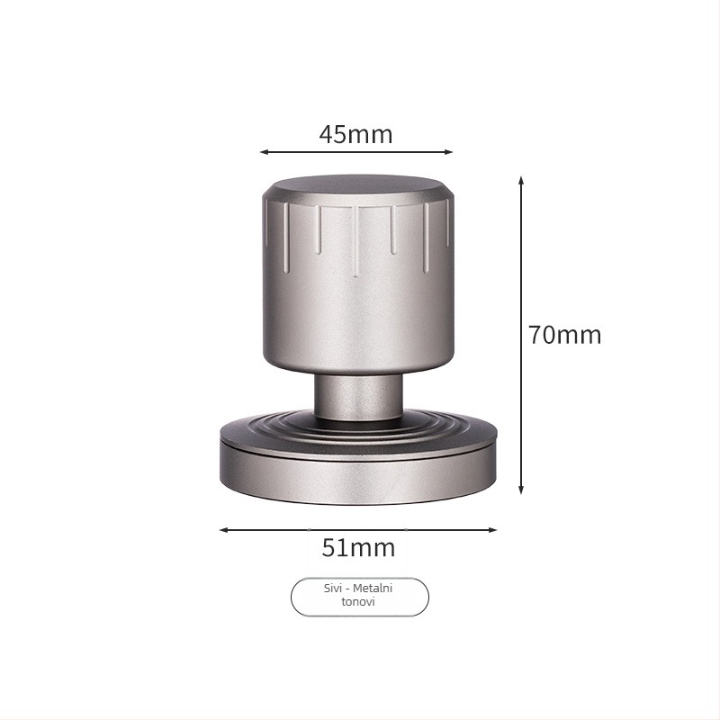 Mini espresso tamp za prašak s dvostrukom oprugom, tlak 30 lb, nehrđajući čelik, baza za pohranu, model 515358