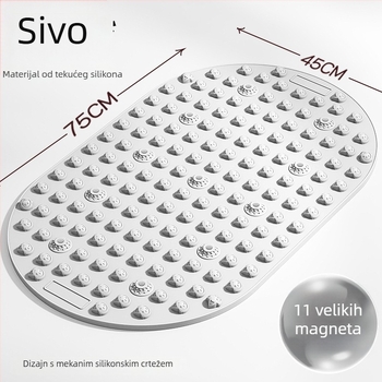 Podloga za masažu stopala s tekućim mekim silikonom i pločom za akupresuru, za unutarnju uporabu pri trčanju na mjestu; težina 800 g