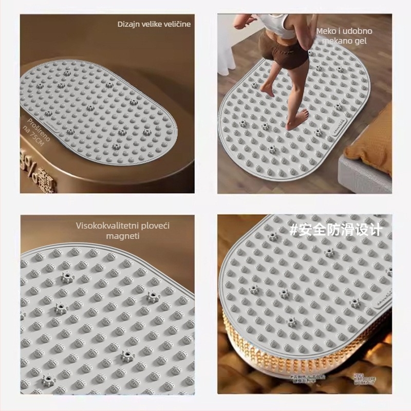 Podloga za masažu stopala s tekućim mekim silikonom i pločom za akupresuru, za unutarnju uporabu pri trčanju na mjestu; težina 800 g