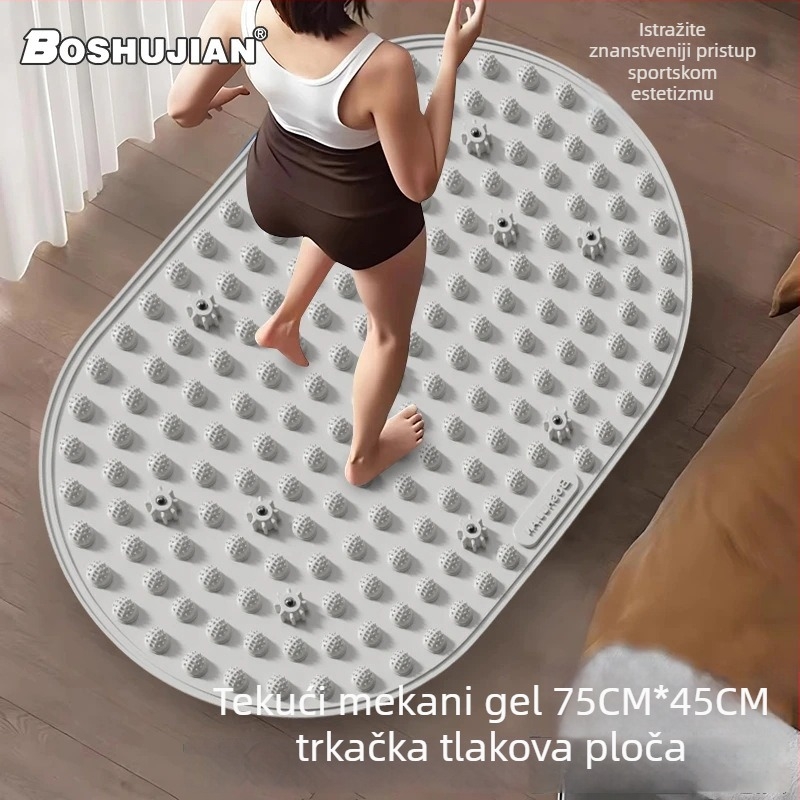 Podloga za masažu stopala s tekućim mekim silikonom i pločom za akupresuru, za unutarnju uporabu pri trčanju na mjestu; težina 800 g