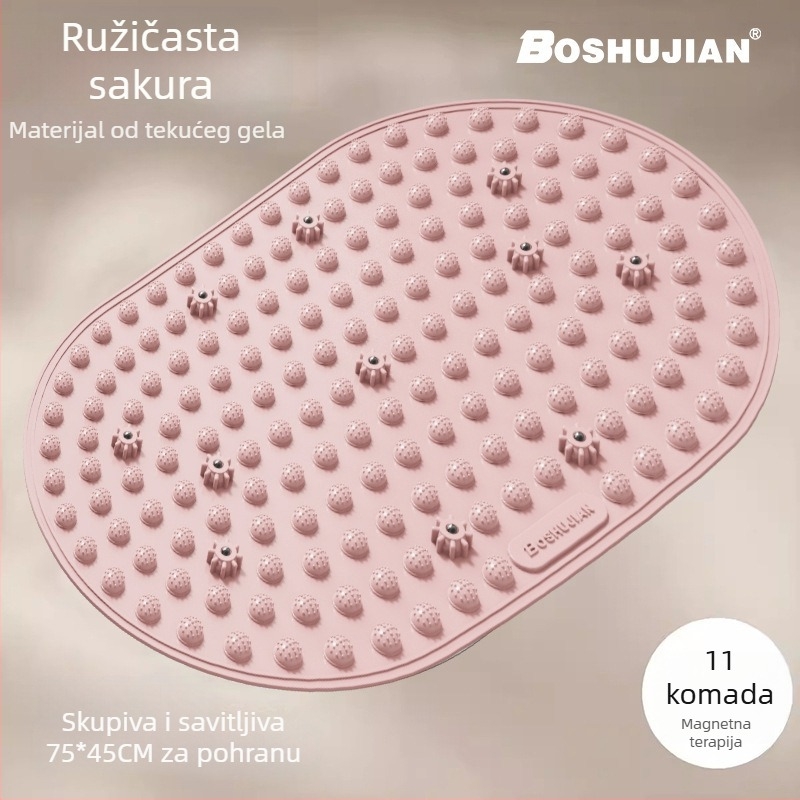 Podloga za masažu stopala s tekućim mekim silikonom i pločom za akupresuru, za unutarnju uporabu pri trčanju na mjestu; težina 800 g