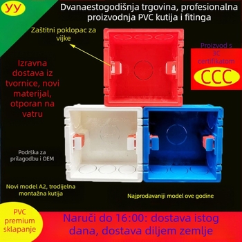 PVC skrivena kutija za spojnice tipa 86 s poklopcem za zaštitu vijaka; Materijal: plastika; Model: 86; Debljina: 86; Klasa: A