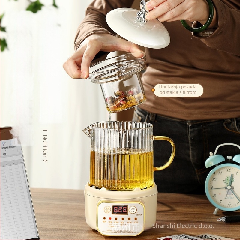 Električna šalica za zagrijavanje u uredu, kompaktna, s odvojivim dizajnom (grijanje kućišta, snaga ispod 1000W, kapacitet ispod 1L, zaštita od pretjeranog zagrijavanja)