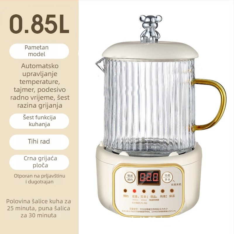 Električna šalica za zagrijavanje u uredu, kompaktna, s odvojivim dizajnom (grijanje kućišta, snaga ispod 1000W, kapacitet ispod 1L, zaštita od pretjeranog zagrijavanja)