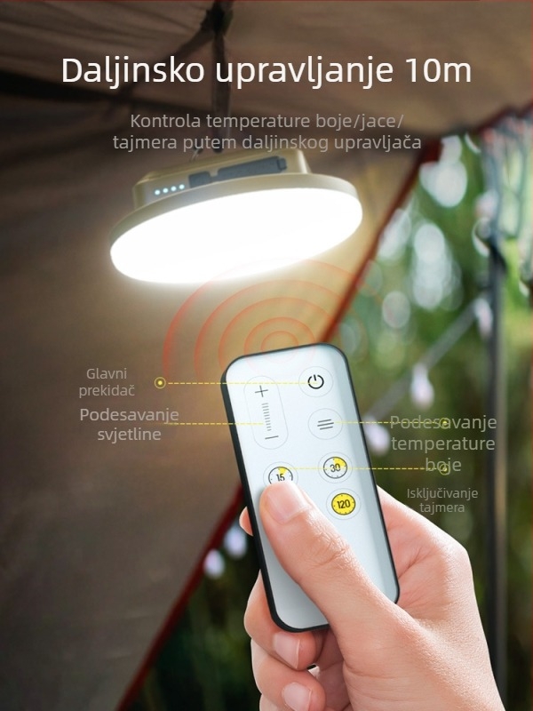 LEM LED kamping svjetlo s visećim dizajnom, punjiva litijska baterija, 5V 20W