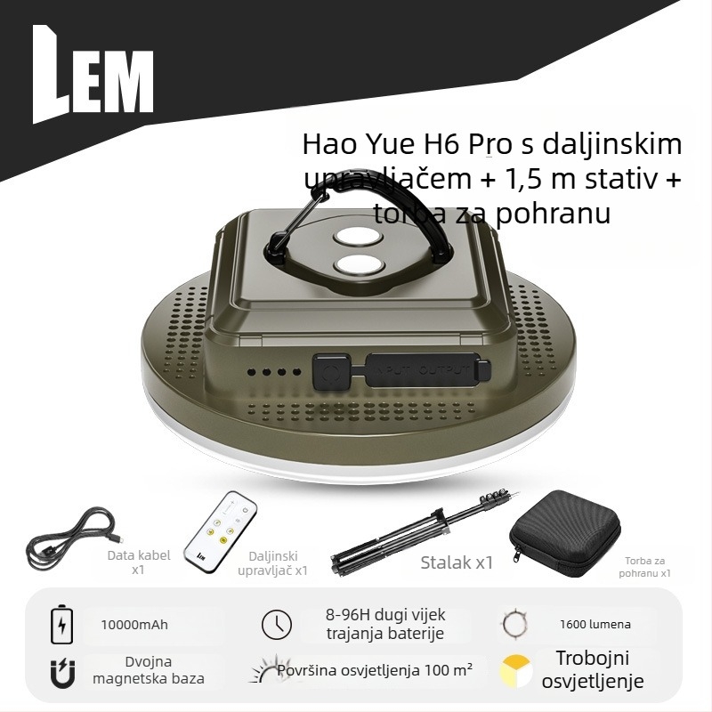 LEM LED kamping svjetlo s visećim dizajnom, punjiva litijska baterija, 5V 20W
