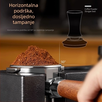 Nehrđajući čelični 2-u-1 set za distribuciju i tampovanje kave, kućna upotreba, moderni minimalistički stil, 0,5 kg, pakiranje u pladanj