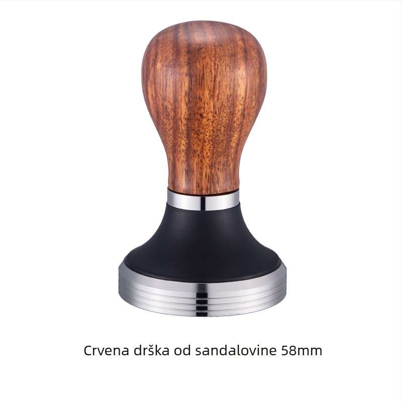Tamp za kavu od nehrđajućeg čelika s drvenom drškom, 0.3 kg, privatna etiketa dostupna