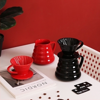 Set keramičkih šalica za pour-over kavu s koničnim spiralnim uzorkom