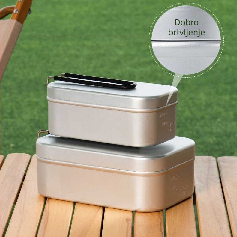 Kamp kuhinjska aluminijska kutija za ručak — prenosna, dvostruka upotreba, model 0585, težina 170 g, za 1–2 osobe, aluminijska legura