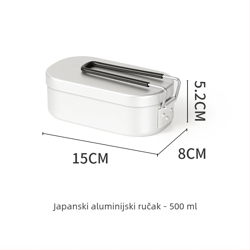Kamp kuhinjska aluminijska kutija za ručak — prenosna, dvostruka upotreba, model 0585, težina 170 g, za 1–2 osobe, aluminijska legura