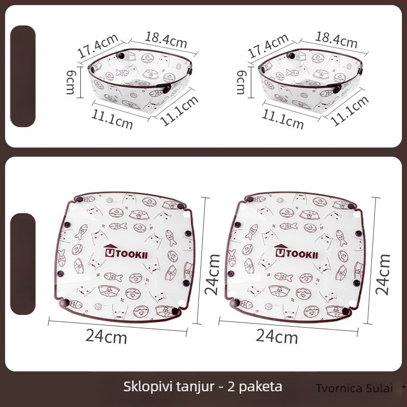 Skup sklapanja posuđa za putovanja: plastika; Broj proizvoda KPSyG6HY; tanjur/zdjela/šalica