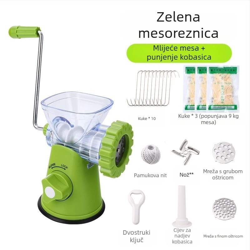 Stroj za nadijevanje kobasica za kućnu upotrebu, ručni, plastični