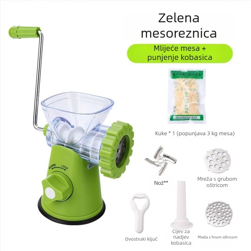 Stroj za nadijevanje kobasica za kućnu upotrebu, ručni, plastični